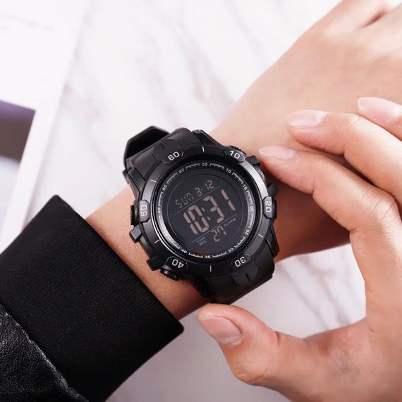Годинник наручний чоловічий SKMEI 1475BK BLACK, Годинник тактичний протиударний, Годинник QH-387 армійський оригінал