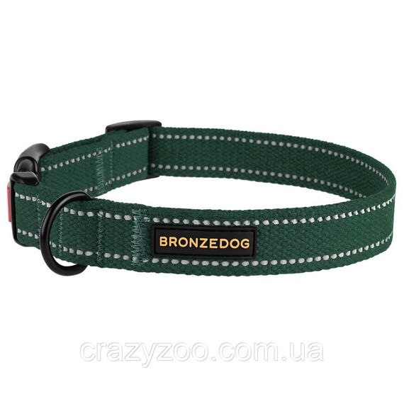 BronzeDog 52/1505Б/T L (Ошейник для собак Сotton рефлекторный х/б брезент зеленый 35-45 см) | Зображення 3