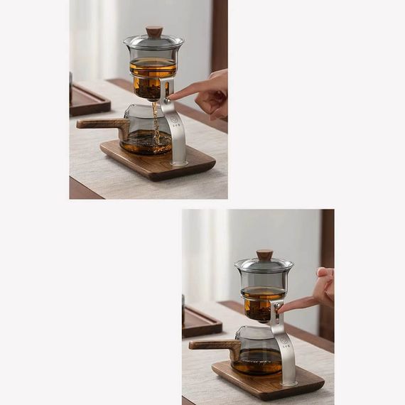 Чайник для заваривания TeaPot D-41 Automatic tea maker 300/400ml Transparent gray | Зображення 4