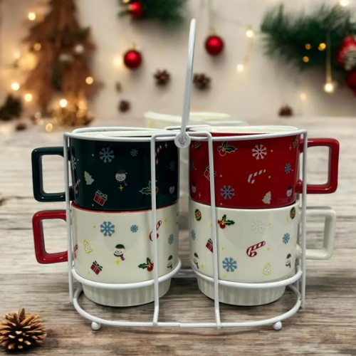 Набір чашок NY X-MAS 4шт 350мл LED | Зображення 2