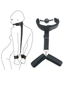 Наручний ремень з кляпом Babydoll Універсальний. Чорний 6602