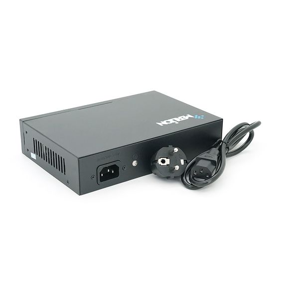 POE комутатор Merlion 8 POE 10/100 + 1Single Fiber Tx1310nm 20km + вбудований блок живлення 52V 2.3A | Зображення 2
