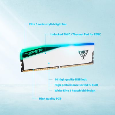 Модуль памяти для компьютера DDR5 32GB (2x16GB) 7000 MHz Viper Elite 5 RGB Patriot (PVER532G70C32KW) | Зображення 8