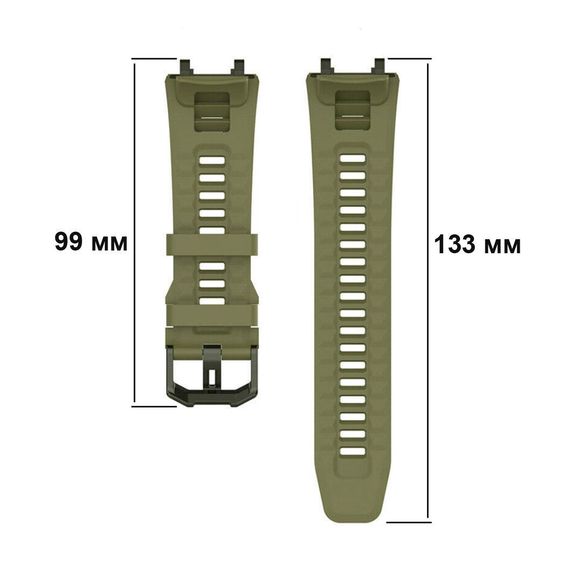 Силіконовий ремінець Primolux для смарт годинника Xiaomi Amazfit T-Rex 2 (A2169 / A2170) - Dirty Green | Зображення 5