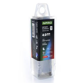 Свердло для металу кобальтове HSS-Co/M35 Ø 4.0 мм (тубус, красно 10 шт.) PRO APRO 8307121