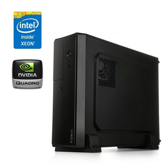 Робоча станція Vinga CS313B SFF / Intel Xeon E5-2695 v2 (12 (24) ядер 2,4 - 3,2 ГГц) / 16 ГБ DDR3 / 240 ГБ SSD / nVidia Quadro P1000, 4 ГБ GDDR5, 128-біт / Win 10 Pro б/в