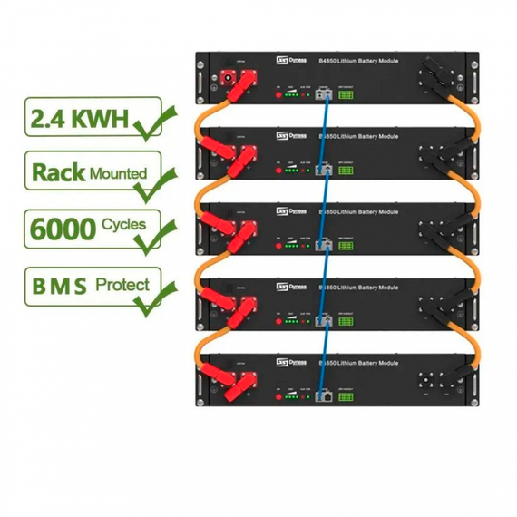 Аккумуляторный блок Dyness B4850 LiFePo4  2.4 кВт 48 В 50 Aч для системы энергообеспечения дома | Зображення 3
