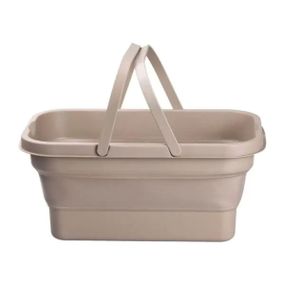 Складная корзина для пикника с крышкой-столиком 44.8х26х14 см Бежевая SJ-0120BE