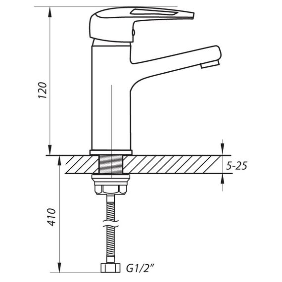 Змішувач для умивальника Zerix UNO A446 (ZX2934) | Зображення 1