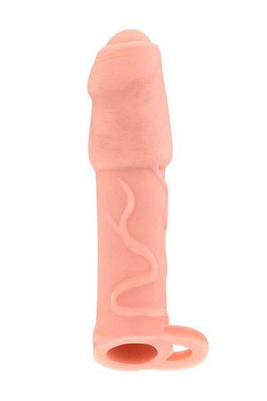 Насадка на член Real Body - Real Extender DICKY с закрытой головкой и кольцом для мошонки sexstyle | Зображення 1