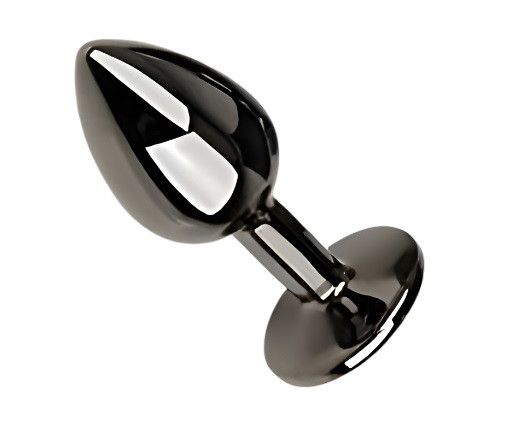 Анальна пробка з кристалом EGZO - Dark Gray Round Plug Pink, size S Sex Aura | Зображення 3