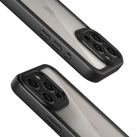 TPU чехол Transparent + Colour 1,5mm для Apple iPhone 15 Pro (6.1") Black | Зображення 2