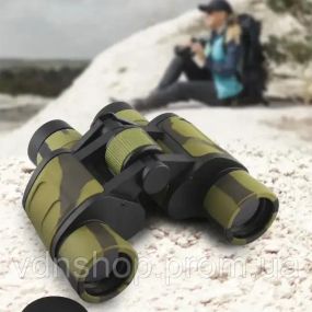 Бинокль полевой прорезиненный с чехлом 8X Baigish W10 8x40 Камуфляжный