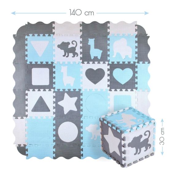 Детский пенопластовый коврик-пазл NILS FUN 36 элементов с бортиками | Зображення 4