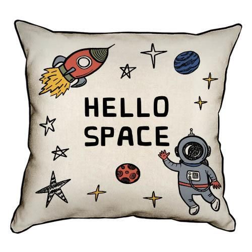 Подушка з мішковини Hello space 45x45 см (45PHB_UNI005_WH)