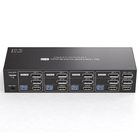 KVM-переключатель 8K HDMI and DP KVM Switch 4 x 3 Видеокоммутатор на 3 монитора и 4 компьютера