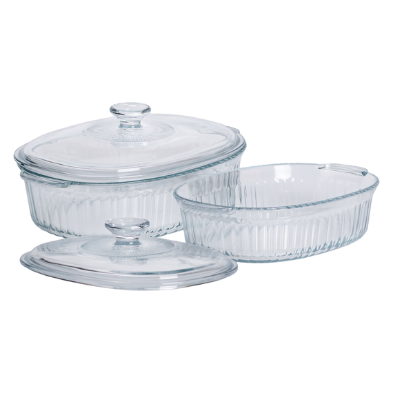 Форми для запікання набір 2 шт скляні з кришками овальні HP-34-27 | Зображення 2