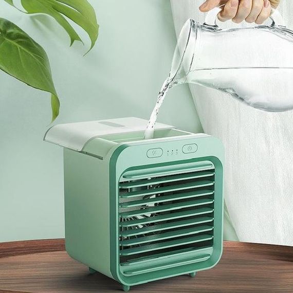 Настольный вентилятор SL08 с водяным охлаждением 2400 mAh Green | Зображення 1