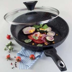 Сковорода Tiross TS1255P 26 см антипригарная с крышкой (UA-01)