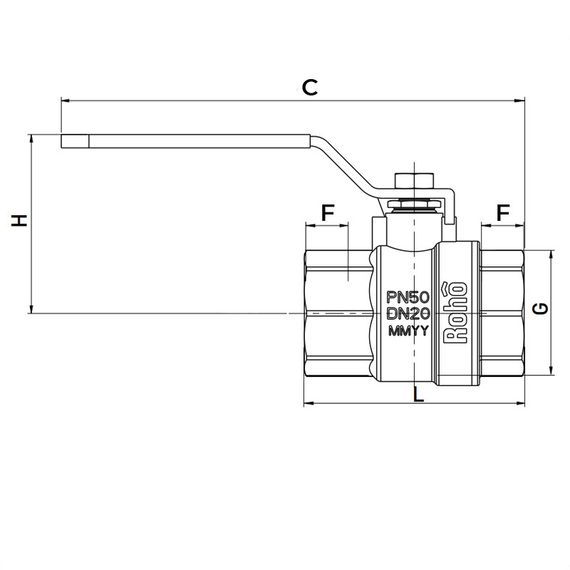 Кран шаровой Roho R200-050 - 1/2" (RO0080) | Зображення 1