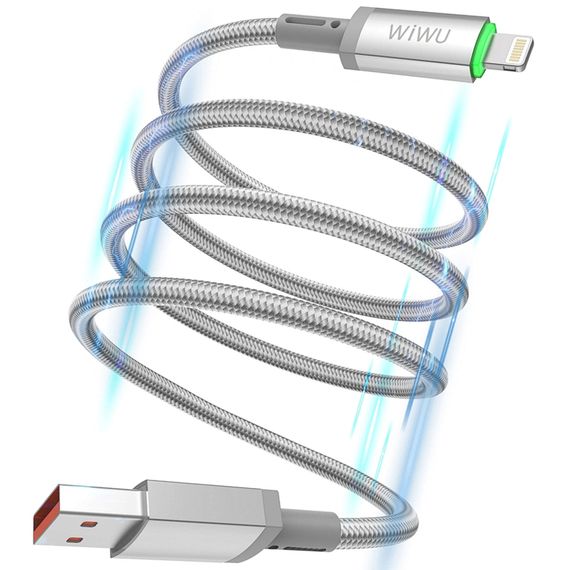 Дата кабель WIWU C081 Maglink USB to Lightning 12W (1m) Grey | Зображення 3