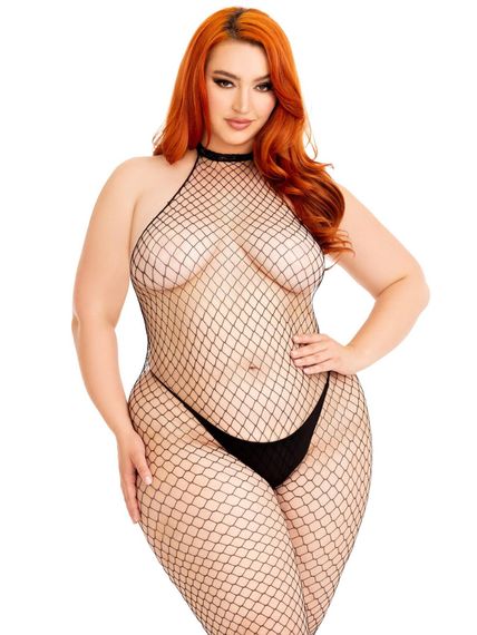 Бодістокінг Leg Avenue Racer neck bodystocking Black Queen Size | Зображення 2