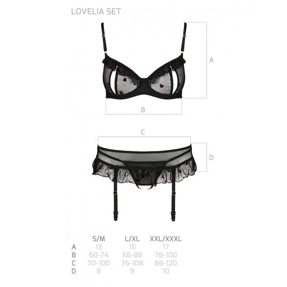 Сексуальный комплект с поясом для чулок LOVELIA SET black XXL/XXXL - Passion | Зображення 6