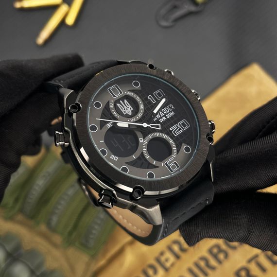 Чоловічий годинник Awarder 017 Тризуб срібло Black | Зображення 5