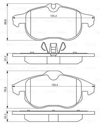 Колодки гальмівні дискові OPEL VECTRA C, передн.  BOSCH (0986494044) | Зображення 6