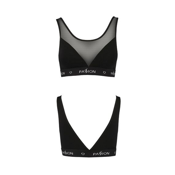 Топ з прозорою вставкою Passion PS002 TOP XL, black | Зображення 4
