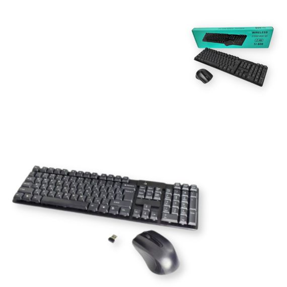 Клавіатура бездротова Jedel TJ-808+миша USB діапазон 10 м чорний (AM-2964_406)