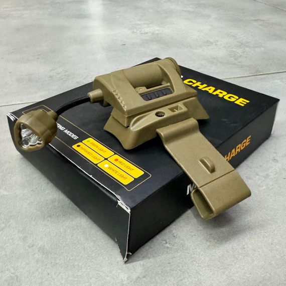 Тактичний ліхтар на шолом Spina LT-09 MPLS Charge, колір Койот, режими: Білий, Червоний, Зелений ІЧ, з батарейкою | Зображення 5