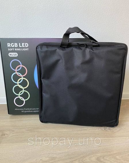 Світлодіодна кільцева лампа для селфі 45 см / Світлодіодна лампа RGB з пультом + сумка (MJ18) | Зображення 2