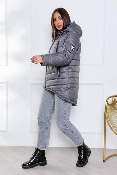 Елегантна жіноча парка, арт. 300, темно сірий графіт | Зображення 4