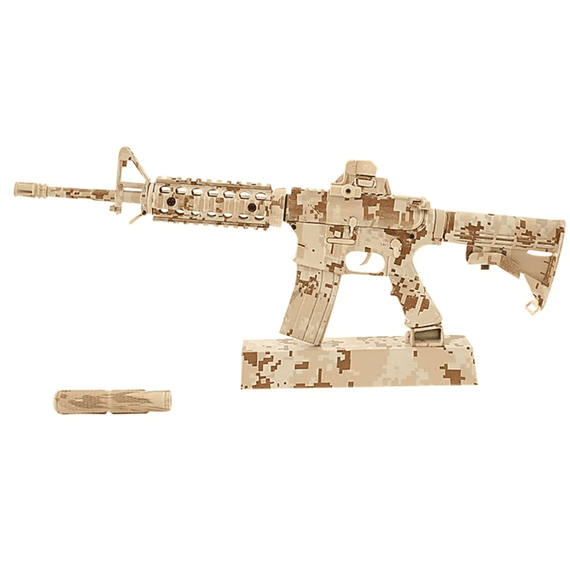 Мініатюрна металева розбірна гвинтівка AR-15 Камуфляж в масштабі 1:3, колекційна модель з рухомим затвором та глушником