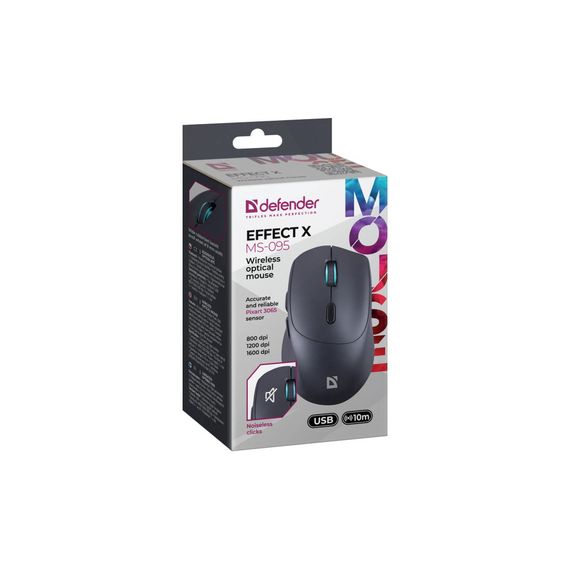 Мишка Defender Effect X MS-095 Wireless Black (52095) | Зображення 5