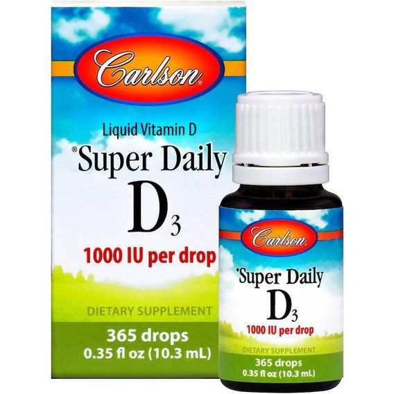 Вітамін D Carlson Labs Super Daily D3 1000 IU 0.35 fl oz 10,3 ml