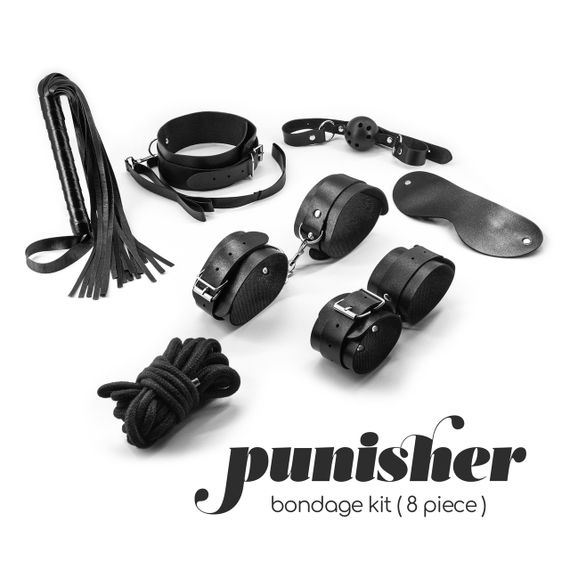 Комплект для БДСМ CRUSHIOUS Punisher чёрный, 8 предметов Sex Aura | Зображення 1
