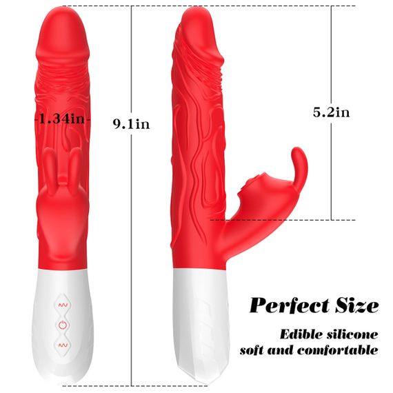 Вібратор B-Series Silicone Vibrator, силіконовий, 10 thrusting and7 Flapping Sex Aura | Зображення 5