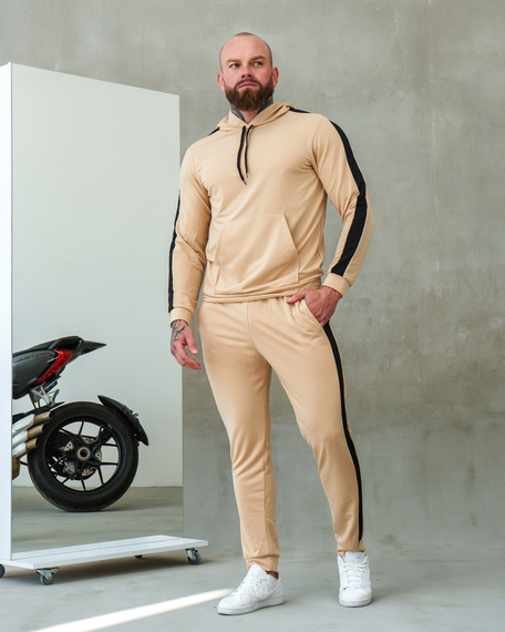 Костюм Лампас весна бежево-чорний S XL, бежево-чорний | Зображення 1