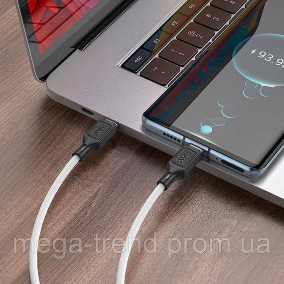 Кабель Hoco Type-C to Type-C Cool silicone charging data cable X90 |1m, 60W, 3A| | Зображення 4