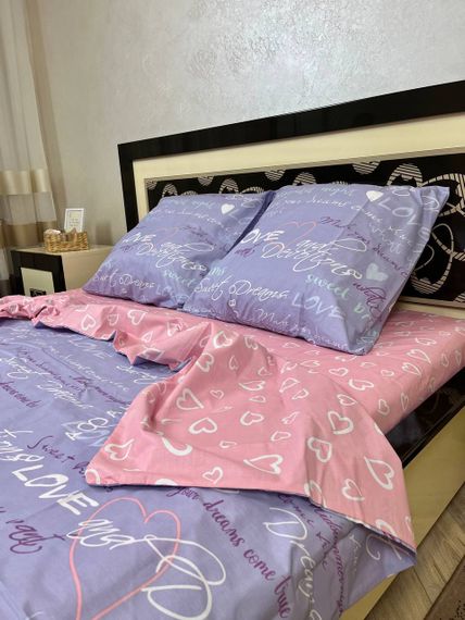 Комплект постельного белья Soft двуспальный сердечка 180х220 см Love | Зображення 1