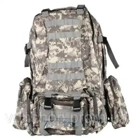 Черный Рюкзак тактический с итогами Eagle B08 55 литр / Военный, штурмовой / Армейский