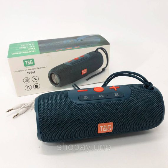 Портативная Bluetooth колонка TG341 со шнурком, Беспроводная колонка портативная мощная. Цвет: синий | Зображення 3