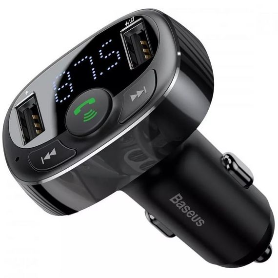 АЗП FM модулятор Baseus S-09A 10W (2USB-A) (CCMT) Black