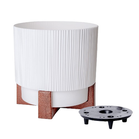 Вазон Осло зі вставкою та декоративною підставкою 16см білий Алеана