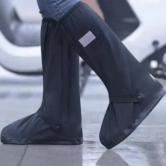Бахили-чоботи силіконові на взуття від води та бруду 820-1 Чорні 2XL
