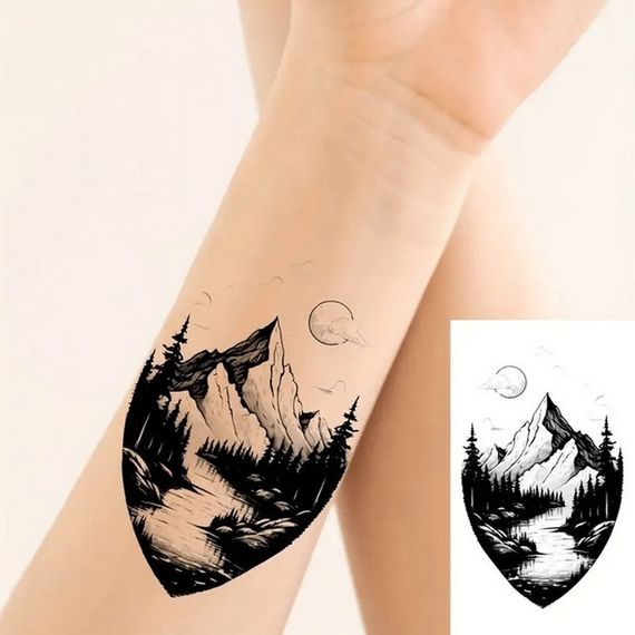 Набір дитячих тимчасових тату "Чорні міні №3" black-tattoo-mini-set-3-3, 30 штук по 9,5*5,5 см | Зображення 5