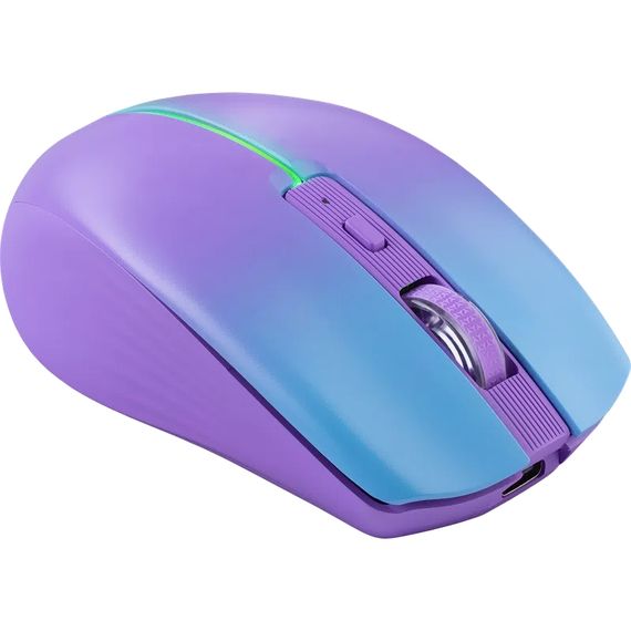 Мишка Defender Mystery MM-301, бездротова Bluetooth+2.4G, 1600 dpi., 4кн., 500mAh,  LED, фіолетова | Зображення 2