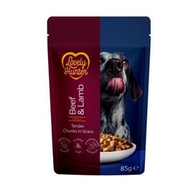 Вологий корм для собак з яловичиною та ягнятком Lovely Hunter Dog Beef & Lamb, 85 гр